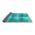 thumbnail image 2 of Ahgly Company Indoor Round Oriental Turquoise Blue Industrial Area Rugs, 3' Round, 2 of 4