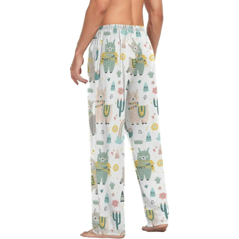 GZHJMY Llama Pajama Pants for Men Lounge Pants Lightweight Men Pajama Bottoms with Drawstring Pockets Christmas New Year Birthday Gifts Large Walmart