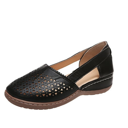 

Shoes For Women Slip On Flexible Round Toe Walking Shoes for Daily Work Leisure Concert Black 39