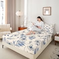 thumbnail image 4 of Homewish Vintage Flower Floral Bed Sheets, Leaf Plant Botancial King Sheets, Teens Girls Women Sheet Set, Super Cozy Room Decor, 4 Pieces, 4 of 7