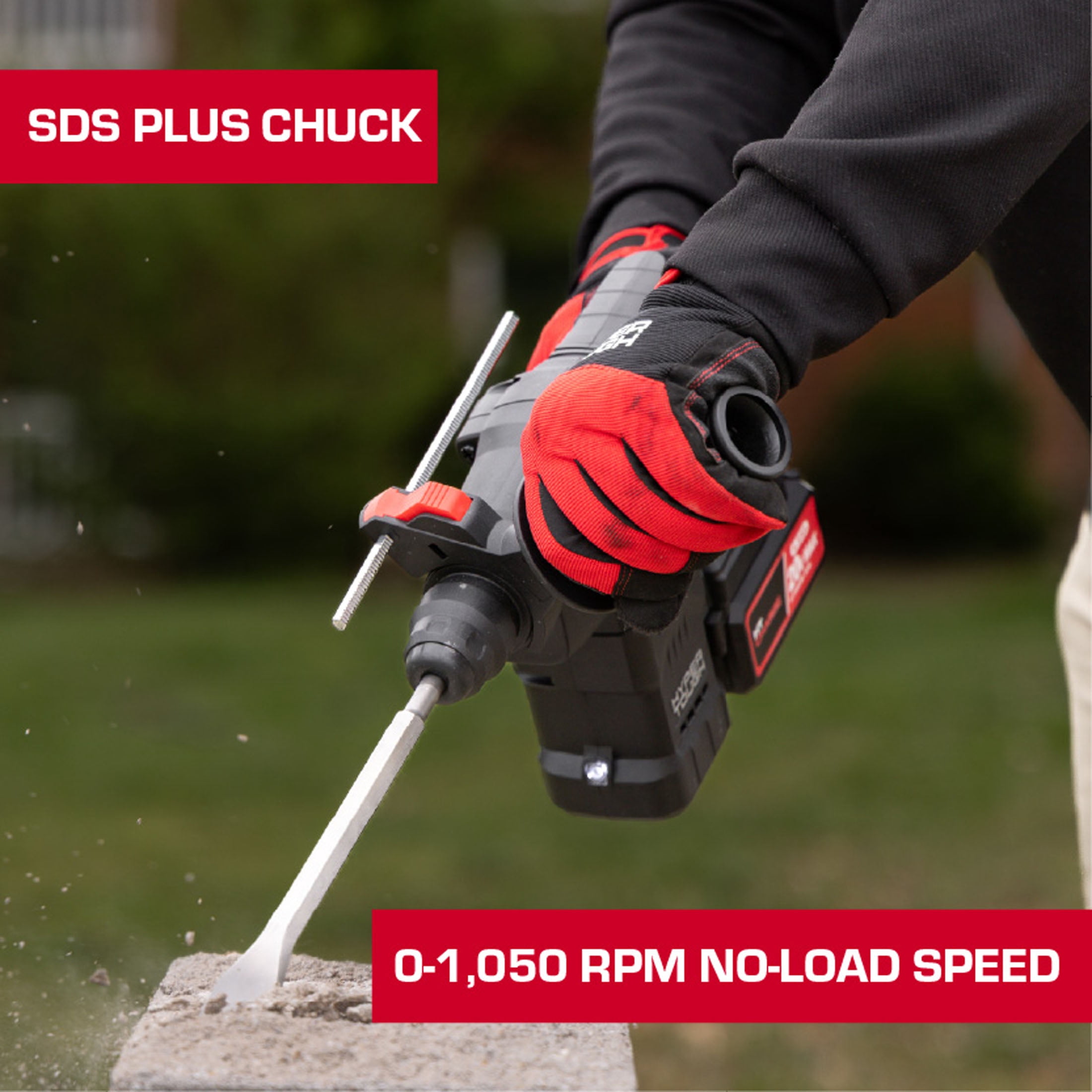 Hyper Tough 20V Brushless SDS Plus Rotary Hammer Drill with 4.0Ah Battery