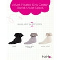 thumbnail image 2 of MeMoi Velvet Pleated Cotton Blend Anklet Socks - Girls - Female, 6, Winter White, 2 of 7