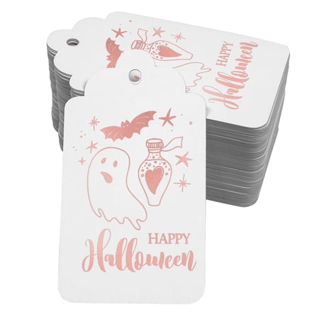Inkdotpot Rose Gold Foil Paper Hang Tags Happy Halloween Halloween Favor Tags 50 Pack