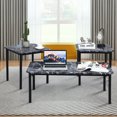 thumbnail image 4 of Costway 3 Pcs Modern Faux Marble Coffee End Table Set W/ Metal Frame Living Room Decor, 4 of 10