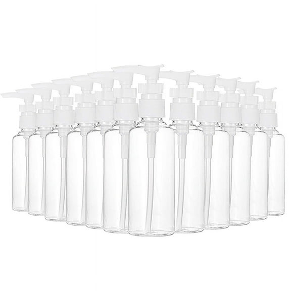 12 Pack 3.4Oz/100Ml Transparent Travel Bottles Pump Lotion Dispenser , Massage Oil, Shampoo