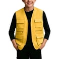 thumbnail image 2 of UKHCCC Boys Girls Utility Cargo Vest, Kids Zip Up Multi-Pocket V-Neck Sleeveless Jacket for Hiking, Travel and Outdoor Activities, Ages 5-13, 2 of 6