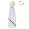 thumbnail image 4 of YiZYiF Toga Costume for Women's Egyptian Greek Roman Queen Cosplay Halloween Carnival Party Dress Champagne-A M, 4 of 6