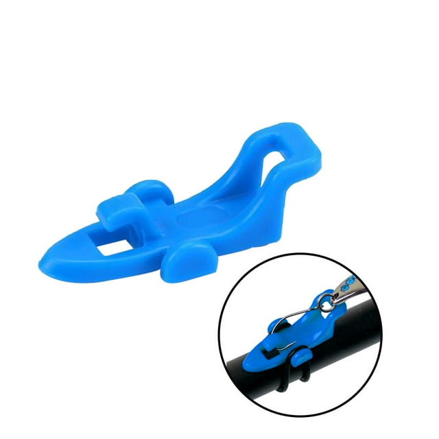Gancho para caña de pescar Greeniant soporte para cebo colgador de plástico con 3 anillos de goma Azul