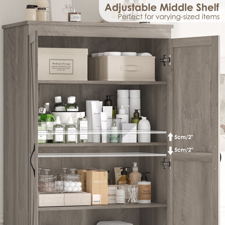 70.3" Tall Bathroom Storage Cabinet with 2 Drawers photo 2
