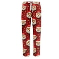 thumbnail image 3 of WTOBBY Men's Anime Christmas Print Pajama Pants, Sleepwear Casual Drawstring Elastic Waist Comfy Straight Yoga Loose Trousers for Holiday Season and Home Wear,Red S, 3 of 4