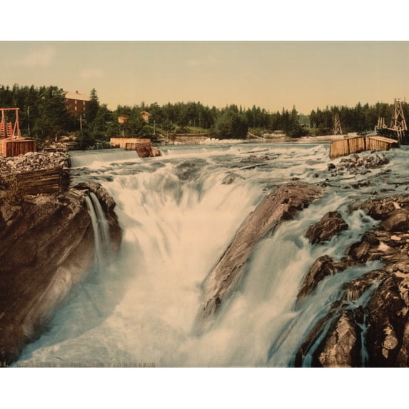 Print: Hofsfossen With Honefos (I.E., H?nefoss), Ringerike, Norway, circa