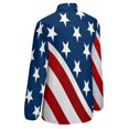 thumbnail image 5 of American Flag Blue Red White Long Sleeve Blouse Woman Streetwear Casual Shirts Summer Oversize Woman Streetwear Clothing Birthday Present, 5 of 7