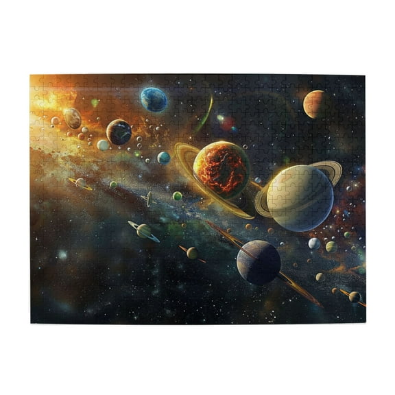 500 PCS solar system Cosmic Planet jigsaw puzzles 500 pieces,Challenging Brain Exercise,3d puzzles for adults,Gift for Puzzle & Space Enthusiast,Modern Art solar system Cosmic Planet Wooden Puzzle