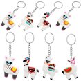 thumbnail image 1 of 12 PCS Rings Key Cartoon Alpaca Keychain, 1 of 7