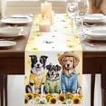 thumbnail image 3 of Table Runners 120 Inches Long Dress Scarves, Spring Dog Farmhouse Coffee/Dining/Kitchen Table Runner for Living Room, Sunflower Daisy Botanical Yellow Ombre 13x120 Inch, 3 of 9