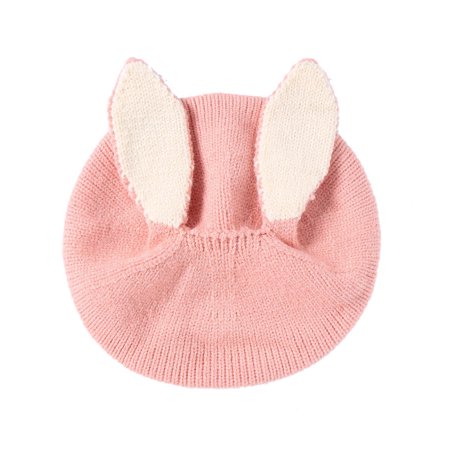 

Aompmsdx Baby Girls Boys Soft Warm Knit Hat Winter Patchwork Rabbit Ear Cap Hatbaby
