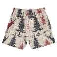 thumbnail image 7 of FORMRS Boys Swim Trunks Quick Dry Mesh Liner Boardshorts Sizes XS-XL, Red Deer, 7 of 7