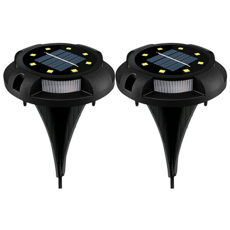 Sinhoon 2pcs Outdoor 8LED Solar Buried Light Decorative Garden Lamp Landscape Lights for Lawn Pathway (Warm Light)