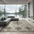 thumbnail image 2 of ODIKA 8'x10' Washable Area Rug Compass Vintage Maritime Star With Distressed Rope Border Nautical Flowing for King Size Bedroom Under Bed, Master Suite, Non-Shedding, Easy Care, 2 of 7