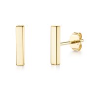 JIAYIQI Sterling Silver Bar Stud Earring for Women 14K Gold Plated Dainty Gold Bar Earrings Mini Cartilage Earrings Studs Hypoallergenic Earrings Jewelry