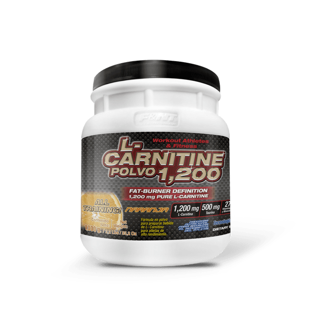 L-carnitina 1,000 Gr: 1,200 Mg L Carnitina En Polvo Sabor Naranja F&nt F&nt
