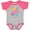 Baseball Heather and Hot Pink, variant on Inktastic Nana and Pops Love Me Retro Flowered Girls Baby Bodysuit