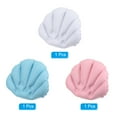 thumbnail image 3 of Unique Bargains Inflatable Bath Pillow with Suction Cups, Terry Cloth Covered Neck Support (Pink, Blue, White) 3 Pack, 3 of 6