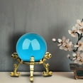 thumbnail image 3 of OUSITAID 40mm Crystal Ball With Golden Flower Stand Combination Home decoration, 3 of 5