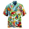 thumbnail image 3 of Camisas y blusas con estampado digital de animales para hombre, camisas casuales de manga corta a la moda para fiestas, playa, sueltas, para hombre, 3 of 5