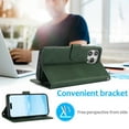 thumbnail image 2 of ShellTech Compatible with iPhone 16 Pro Max Wallet Case, [RFID Blocking] 3 Card Holder Stand with Credit Card Slot PU Leather Magnetic Protective Flip Cover ,Green, 2 of 6