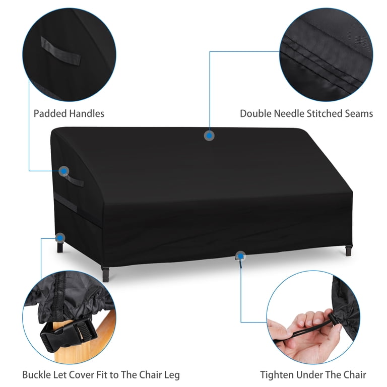 NASUM Outdoor 3-Seater Sofa Cover, Weatherproof 420D Oxford Cloth