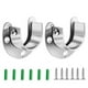 thumbnail image 4 of Hardware 2 Pcs Flange Rod Holder Curtains For Clothes Rod End Supports Round Head Silver Stainless Steel Towel Seat, 4 of 9