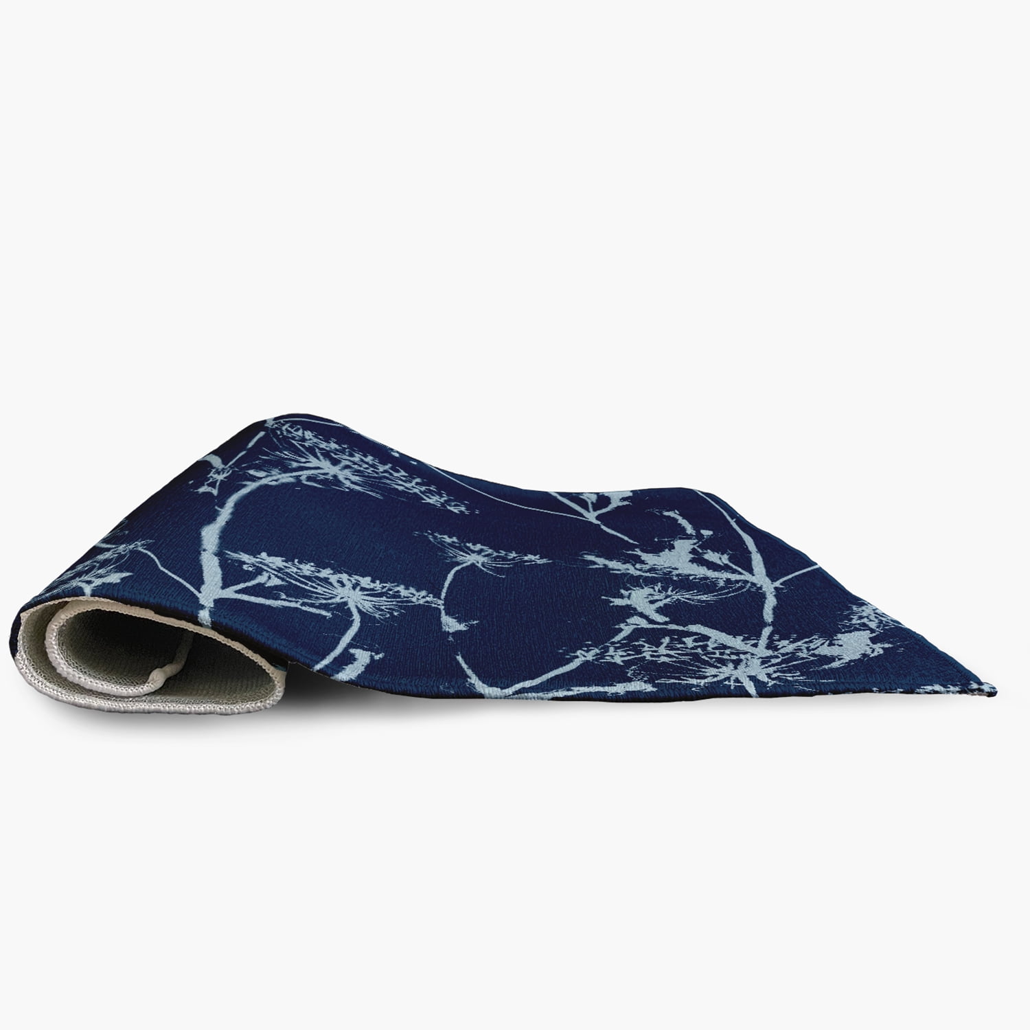 18" x 30" Simply Daisy Windy Blossom Modern & Contemporary Chenille Area Rug, Navy