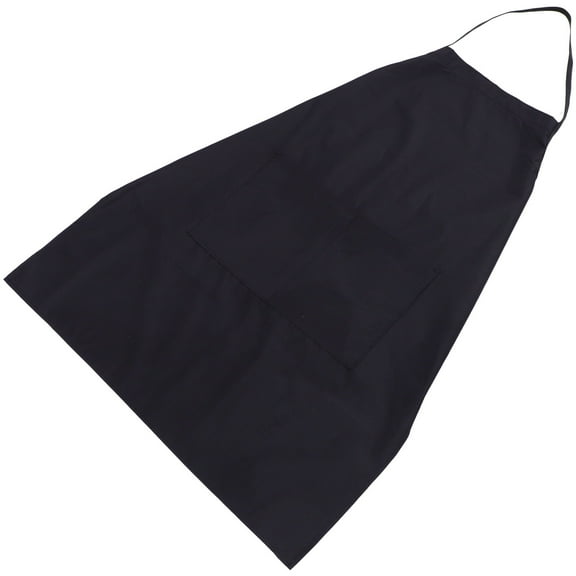 WEUVEB 1Pack Black Waterproof Apron with Pockets for Salon Smock Hair Stylist