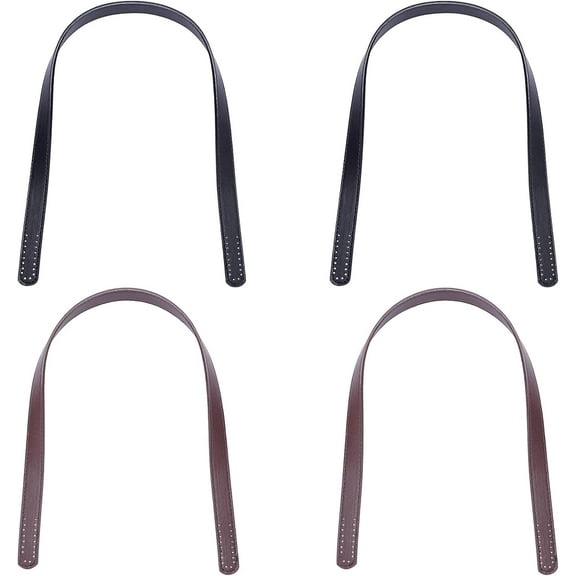 2 Colors Leather Bag Strap 24 Inch Purses Straps Replacement Crossbody Bag Strap with Pre-drill Holes Long Handbag Strap Handles Shoulder Bag Strap