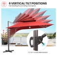 thumbnail image 3 of Crestlive Products Square Solar LED Cantilever Umbrella, 11FT, Includes 350lbs Umbrella base with Wheels, 360-degree Rotating, Black, 3 of 7