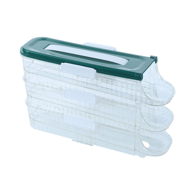 WRKEKC Support à Œufs Coulissant pour Réfrigérateur avec Design Multi-Couches, Solution de Rangement Compacte pour Organisation de Cuisine (32x10.2x19.6cm)