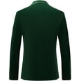 thumbnail image 3 of Wehilion 3pcs Mens Velvet Suits Slim Fit Peaked Lapel One Button Slim Fit Tuxedo Blazer  Dinner Jacket Vest Pants Suit Set, 3 of 7