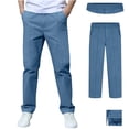 thumbnail image 3 of Kids School Uniform Pants For Boys Fit Stretch Pants With Pockets Straight Pants Boys Blue Uniform Pants Back To School Outfits For Boys Kids Tween Boy Clothing 8-9 Years, 3 of 5