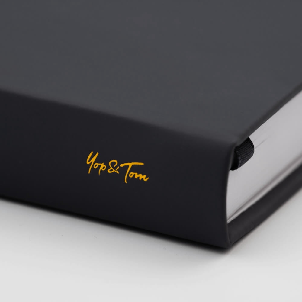 Yop & Tom - Bullet Dot Grid Journal Extra Thick Paper 160 GSM - Hardback A5 - Charcoal Hot Air Balloon