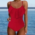 thumbnail image 2 of MSJUHEG One Piece Swimsuits,Ruched Monokinis,Bathing Suit Monokini,Women's One-piece Swimsuits,Full Coverage Slimming Swimwear,Womens One Piece Swimsuits,V Neck Red XL, 2 of 6