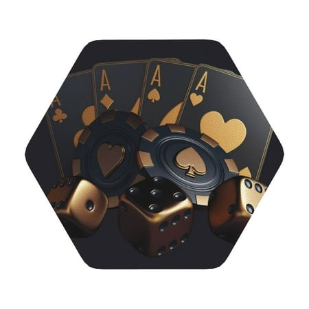 

Giroia Casino Cards Poker Coasters Leather Coasters Set of 6 Coaster for Drinks Hexagon