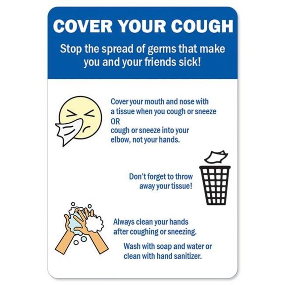 SignMission OS-NS-RD-1824-25569 OSHA Notice Sign - Cover Your Cough 2