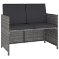 thumbnail image 3 of vidaXL 6 Piece Outdoor Dining Set Poly Rattan and Acacia Wood Grey, 3 of 10