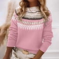 thumbnail image 2 of Edvintorg Womens Sweater Plus Size Fashion Crew Neck Casual Pullover Top Long Sleeve Loose Knit Sweaters Women's Clothes S-3XL Pink, 2 of 7