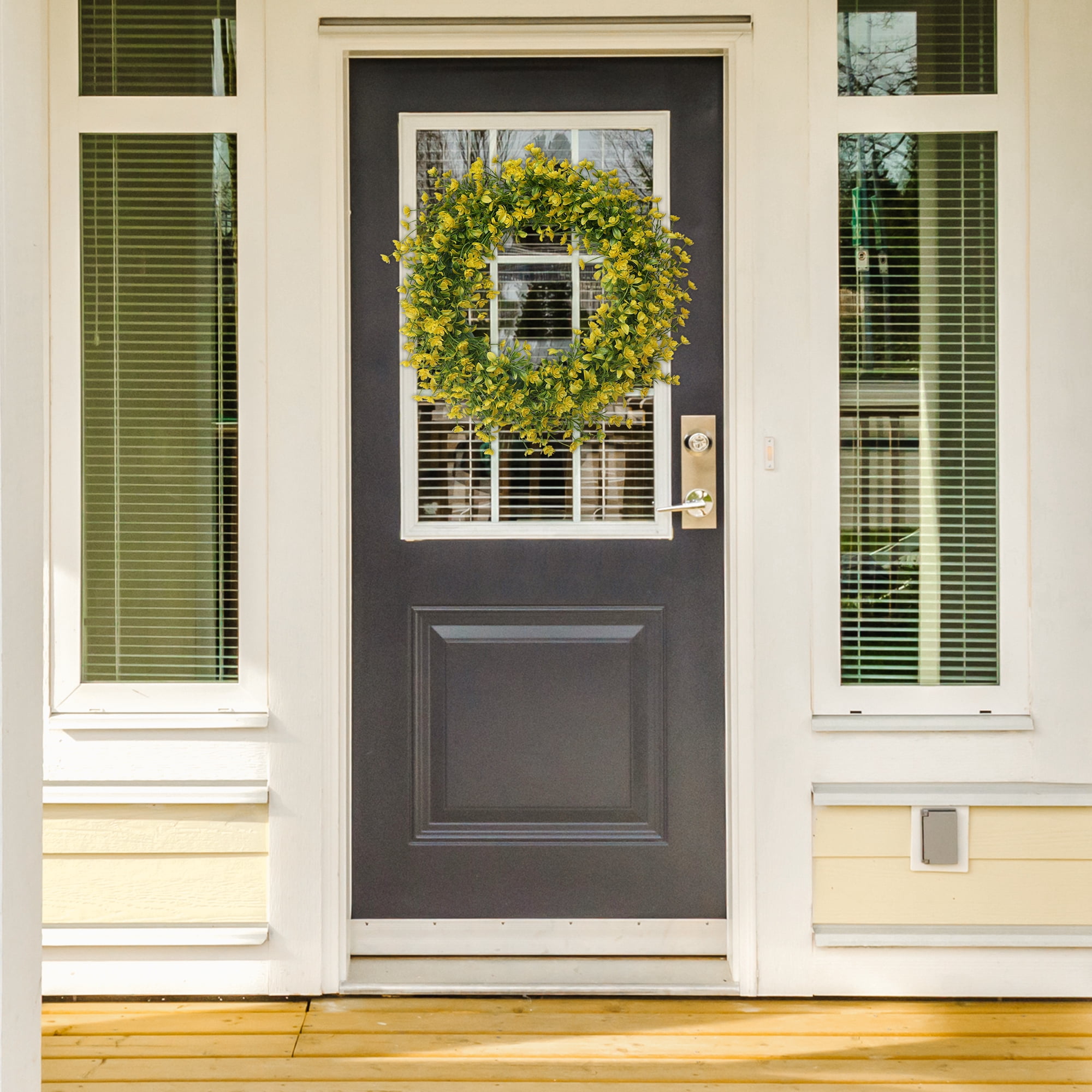 Unique Bargains Boxwood Wreaths for Front Door Fall Decorations Farmhouse Wreaths Yellow