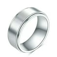 thumbnail image 2 of 8MM Black Spinner Band Male's 316L Stainless Steel Silver Wedding Ring Size 7-12, 2 of 4