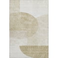 thumbnail image 2 of HomeRoots 655814 5 x 8 ft. Brown & Ivory Geometric Transitional Washable Machine Made Rectangle Area Rug with UV Protection, 2 of 9