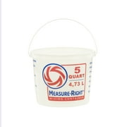United Solutions 5 Quart Round Measure Right Plastic Mixing Bucket, Translucent, 1 Each