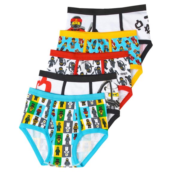 LEGO Ninjago Little Boys Underwear, 5 Pack Briefs, Sizes 4-8